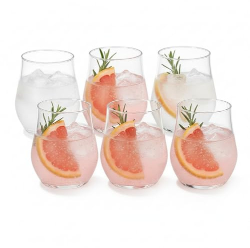 Set of 6 Clear Tumbler Glasses,370ml Drinking Glasses for Water, Whisky, Cocktails, Juice, Beer & Soft Drinks Durable Straight Sided Glassware for Home, Kitchen, Bar & Restaurant