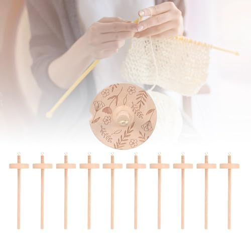 10 Pezzi Di Fuso A Spirale Superiore, Kit Di Filatura In Legno Per Principianti E Avanzati, Filatura A Mano In Legno Con Albero Da 32,5cm E Diametro Della Spirale Da 7cm(Style2)
