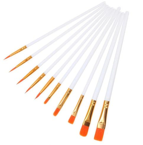 10 Pcs Small Paint Brushes Set, Cake Painting Brushes, Paint Brush Decorating, Food Safe Paints Pastry Brush, Multifunction Nylon Face Paints-Brush, for Oil, Acrylic, Gouache Painting Art
