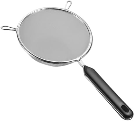 Fine Strainers For Kitchen - 11.02 Inches 304 Stainless Steel Fine Mesh Skimmer Scoop, Non Slip Handle Design | Kitchen Sieve Strainer For Fried Food, Pasta, Rice, Flour, Milk, Grease, Juice, Coffee,