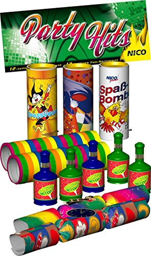 Party Set Tischfeuerwerk und Luftschlangen
