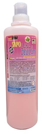RAMPI Sapo Lana e delicati detersivo per Lana Seta Cachemire Mohair Acrilico Poliestere e Viscosa concentrato 33 lavaggi 1 litro