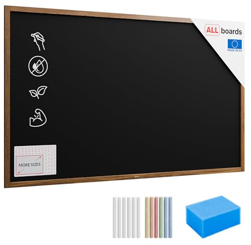 ALLboards Svart kritbräda med träram 200 x 120 cm, skrivbar med kritor och krita markörer, för barer, restauranger, meny, väggbräda, krita bräda, restaurang