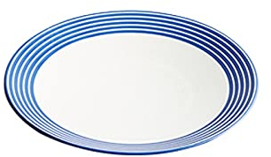 RTHGTFCP Assiette 1pcs céramique dîner Assiettes peintes, for Steak, Salade, Pizza, pâtes, tartes, gaufres, Fruits (Color : Blue)