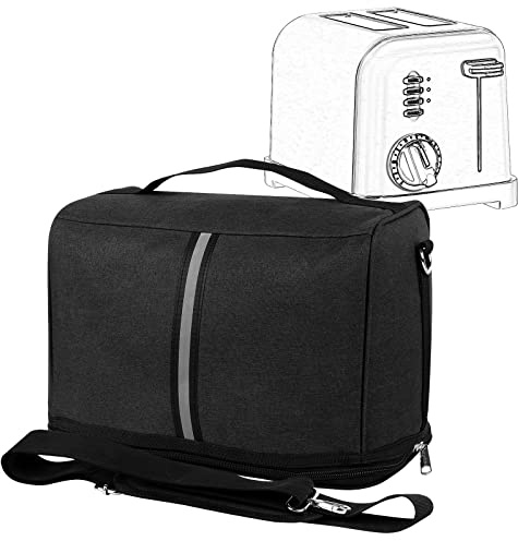 Kingshion Bolsa de almacenamiento portátil compatible con la mayoría de tostadoras de 2 rebanadas, bolsa de almacenamiento portátil con cremallera para la mayoría de tostadoras de 2 rebanadas y
