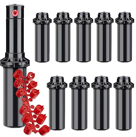 [10er-Pack] Hunter Sprinkler PGP-Adj: Reichweite von 6,40 bis 15,80 Meter, Gewinde 3/4 Zoll, präzise Einstellung des Bewässerungswinkels - Düsen im Lieferumfang enthalten. Rasensprenger PGP-Adj
