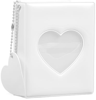 Kpop Photocard Holder with White Hollow Design, Portable High Capacity Scrapbook Holder for Small Photocard Collection