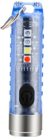 Milisten Porte-clés Lumineux Rechargeable Usb, Mini Lampe De Poche Led Bleue, Lumière Blanche Et Violette Réglable, Compacte Et Étanche, Pour Camping Et Usage Extérieur