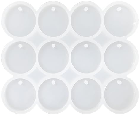 Paquete de 12 moldes redondos de silicona para llavero, moldes versátiles de resina para joyas, llaveros y manualidades, fáciles de usar para diseños impresionantes