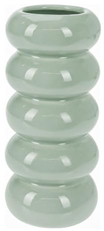 Murago - Dekorative Keramik Vase ca.16x7cm Pastellgrün - Tischvase Dekovase Tischdeko für Blumen glänzend Mint Pampasgrasvase Tulpenvase minimalistisch modern Aesthetic Frühlingsdekoration Blumenvase