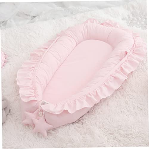 Baby Lounger, 95 x 60 cm andningsbar bomull, babybo, säng med lound, nyfödd co-sovande pod, bärbar barnstol för hemresande bil