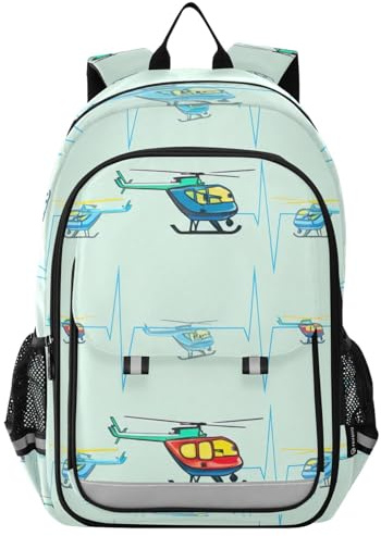 RPLIFE Playful Helicopter Horizon Sac à dos d'école pour enfants, sac à dos d'école primaire très résistant pour enfants, bleu horizon, taille unique, sacs à dos traditionnels, Hélicoptère ludique