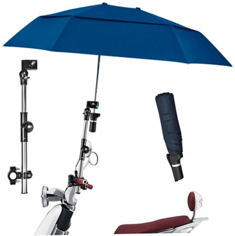 Silla paraguas, paraguas de silla con abrazadera ajustable, de ruedas de protección de lluvia/UV, 40.9 parasol extendido de doble lado para sillas de ruedas, cochecito, cochecito, bicicleta, si