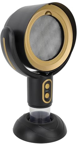 Luocute Portable Range Hood, Desktop Range Hood with 2 Speed USB Rechargeable Battery, Detachable Oil Cup and Washable Filter, for Indoor BBQ Hot Pot Fondue RV Kitchen (Black Gold)