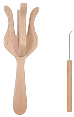 RWAJZAX Tenedor de tejer de cuatro lados reciclable con dobles guías para la fabricación de múltiples telas de patrón. Tenedor de tejer doble para bricolaje