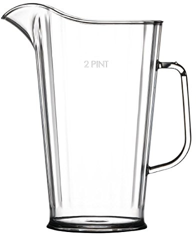 Polycarbonate 2 Pint Plastic Jugs - CE Stamped, 1 L (Pack of 4)