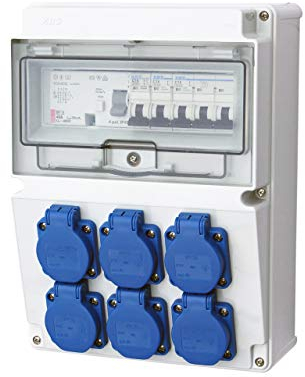 Wandverteiler 6x 230V Stromverteiler Baustromverteiler Feuchtraumverteiler 230V 2-3