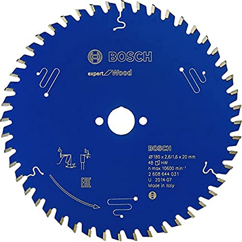 Bosch Professional 1x Kreissägeblatt Expert for Wood (Holz, Sägeblatt Ø 180 x 20 x 2,6 mm, 48 Zähne, Zubehör Kreissäge)
