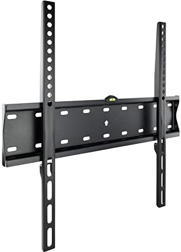 TooQ LP4155F-B – fast väggfäste för bildskärm/TV/LED från 32 tum till 55 tum, upp till 40 kg vikt, avstånd till väggen 27 mm, inklusive vattenpass, ultratunn, VESA-format upp till 400 x 400, svart