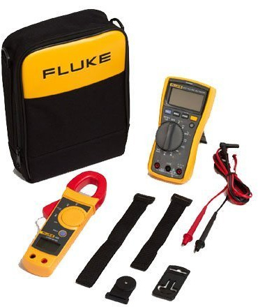 117 True-RMS DMM and 323 Clamp Meter Combo Kit With Double Sided Foam Tape by Fluke