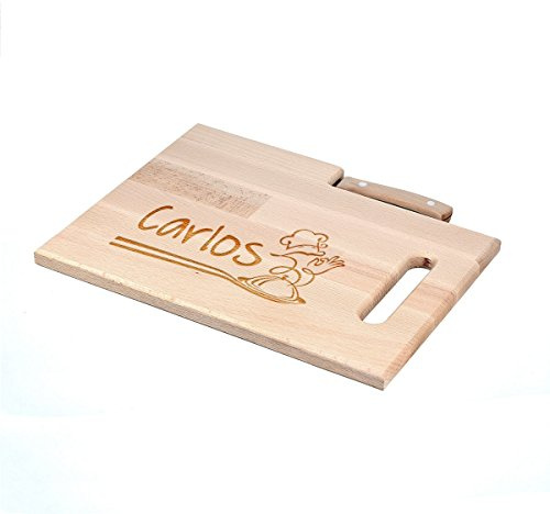 Inkognito Planche à découper avec couteau avec gravure personnalisée motif Chef
