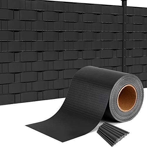 HENGMEI 35mx19cm Rullo Visibilità PVC Paravista Strisce Rotolo recinzione Protezione frangivento frangivista frangivista telo recinzione protezione, Antracite