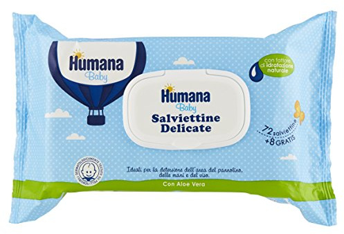 Humana Salviettine Delicate 72 Più 8 Gratis - 1 Pacco - [confezione da 6]