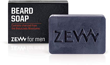 Zew For Men Sapone Naturale per Barba, Durevole e Sostenibile per la Salute dell'Uomo, Carbone Attivo e Burro di Karité, 81g