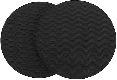 Vorcool 2 Stück Kniematten, dicke Yoga Kissen, rund für Hände, Handgelenk, Knie, Ellenbogen, Schulter, für Yoga, Pilates (schwarz)
