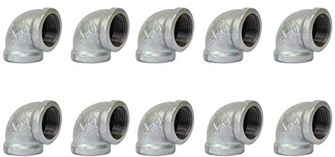 CMI Inc Galvanized Pipe Fittings | 1 90 Degree Elbow | Class 150 | For Malleable Iron Threaded Iron Pipe Fittings| 10 PACK (1)