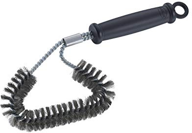 RÖSLE Winkel-Reinigungsbürste GapX, Hochwertige Bürste für Grillroste, für alle Rostarten, Edelstahl, PP Polypropylen, Schwarz / Silbern | Hochwertige Bürste für alle Rostarten, aus Edelstahl und Polypropylen