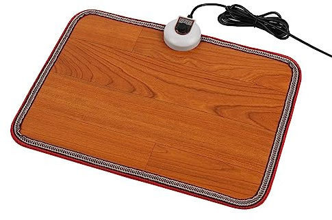 Electric Heated Floor Mats Under Desk, Heated Foot Warmer - 110v Toes Warming Heater for Office and Home(Wood Grain)
