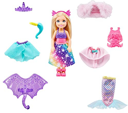 Barbie Chelsea Dreamtopia Muñeca se disfraza con Accesorios de Moda y Disfraces de Juguete (Mattel GTF40)
