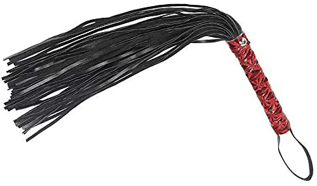 Angeer Reitgerte, PU-Leder, Schwarz, 40 cm (rot)