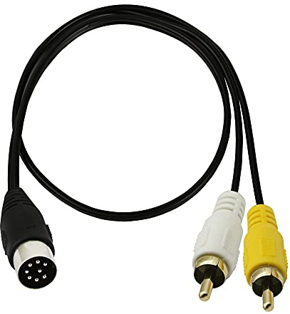 GINTOOYUN Cable DIN de 8 pines a 2 RCA, 9,84 pulgadas, 8 pines, conector DIN a 2 RCA, cable adaptador de audio para instrumentos musicales, equipos de audio, dispositivos MIDI, etc