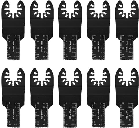 Lame per seghe oscillanti Vobor 10PCS - Kit di lame per seghe multifunzione per rifilatrice Lame multiutensile oscillanti a sgancio rapido per legno di metallo(20mm)