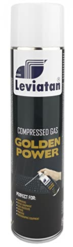 LEVIATAN Golden Power Spray Ad Aria Compressa | 600 ml | Pulitore Ad Aria Compressa | Perfetto per la Pulizia di Tastiera e Computer | Molto Pratico