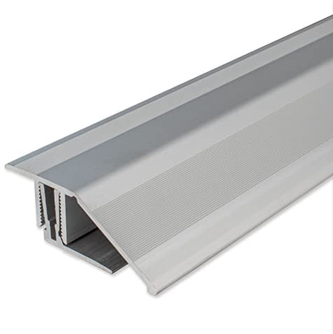 PROVISTON | Ausgleichsprofil | Aluminium | Silber | Breite 50.5 mm | Höhe 24 mm | Länge 1000 mm | Gebohrt | Klicksystem | Anpassungsprofil | Übergangsprofil | Bodenprofil | Metallprofil | 1 Stück