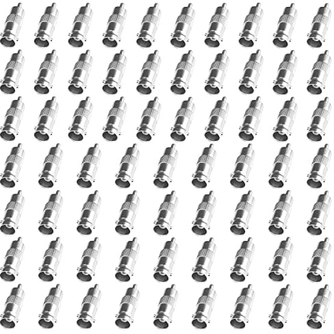 Fanbalunke 66 Pcs BNC Female to RCA Male Connector, CCTV Security Camera, Television, VCR, DVR Adapter