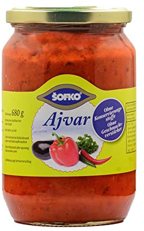 HYMOR AVJAR MILD - 3x 680g Glas - Paprika-Paste von SOFKO, vegane Sauce, Gemüse-Zubereitung, mild-würzig passend gut zu Reis, traditionellen Balkan-Gerichten wie Cevapcici oder Bifteki (3 Gläser)