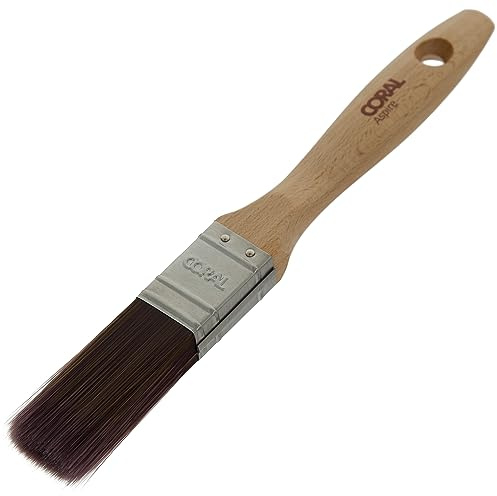Coral Aspire 31711 Pinsel, 2,5 cm, professionell, fester, gerader Schnitt mit flachem Profil für schnelle, präzise, ultraglatte Oberfläche, mit Emulsions- oder Glanz, FSC-Holzgriff