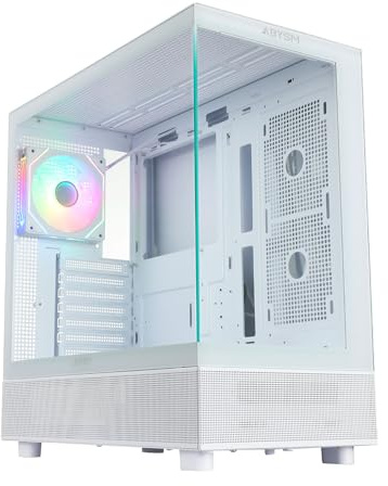 ABYSM Gaming Caja PC Gamer Danube SAVA H400 White ATX, Panel Lateral y Frontal en Cristal Templado, Capacidad Tarjetas Gráficas hasta 410 mm y Compatible con Refrigeraciones Líquidas de hasta 360 mm