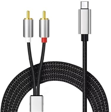 ENJOY-UNIQUE USB C auf Klinke Kabel USB Typ C Klinkenstecker auf 2 x Cinch-Stecker Stereo Audio Auxiliary Adapter für TV, PC, Tablet, Verstärker HiFi, MP3-Player, DJ Lautsprecher, Heimkino, 2m