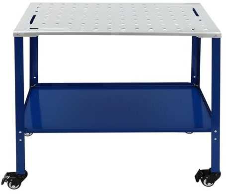 Mobile Welding Table with Wheels,Height Adjustable 2 Tiers Tool Trolley Welding Workbench Table Portable Work Bench,Load Capacity 1200lbs