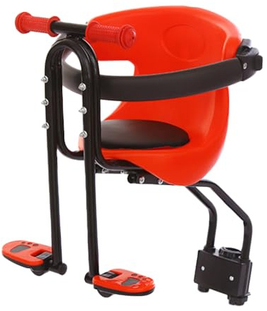 BuRuiYoten Siège avant de vélo pour bébé - Support de transport pour enfants - Avec poignée et pédale - Universel - Stable - Facile à installer - Capacité maximale de 20 kg - Rouge