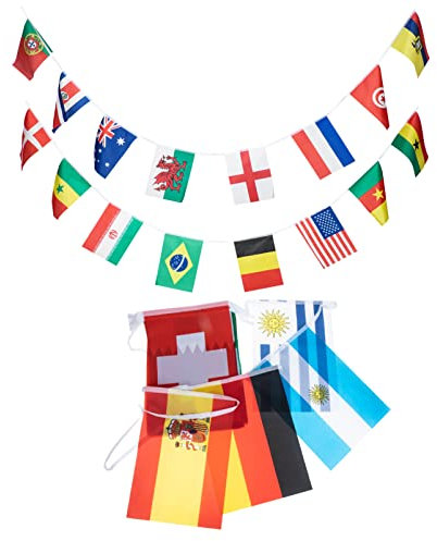 OFFSCH 32 Saiten Wm-top-32-flaggen Innendekoration Astetische Raumdekoration Kleine Internationale Flaggen Welt Alle Flaggen Welt Ammer Zeichen Im Freien Draussen Polyester-flagge Sport