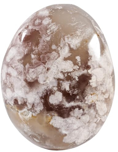 Mookaitedecor - Piedra de cereza para masaje ovalado natural, piedra de palma pulida, decoración y colección de cristales Reiki, 40 g-100 g