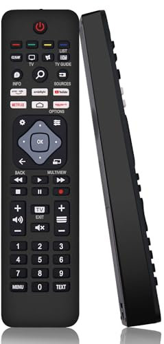 Replacement Universal Philips TV Remote Control - Compatible with All Philips Smart TVs, LED, LCD, HDTV, 3D, With 6 Shortcut Buttons