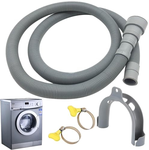Washer Hose - Drain Hose for Washing Machines,Thickened Dishwasher Hoses Extension with Clamp - Corrugated and Flexible Drain Hose