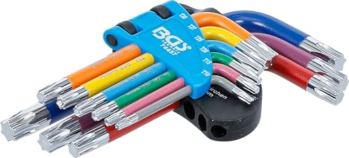 BGS 74457 | Serie di chiavi ad angolo | multicolore | corta | profilo a T (per Torx) T10 - T50 | 9 pz.